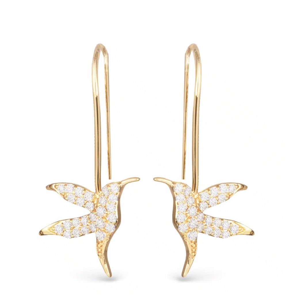 Amanda Blu - Hummingbird Cz Drop Earrings Gold 13$